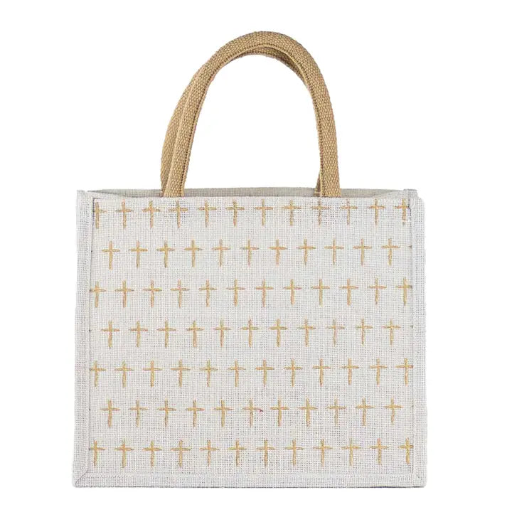La Croix Gift Tote White/Light Gold 12x10x8