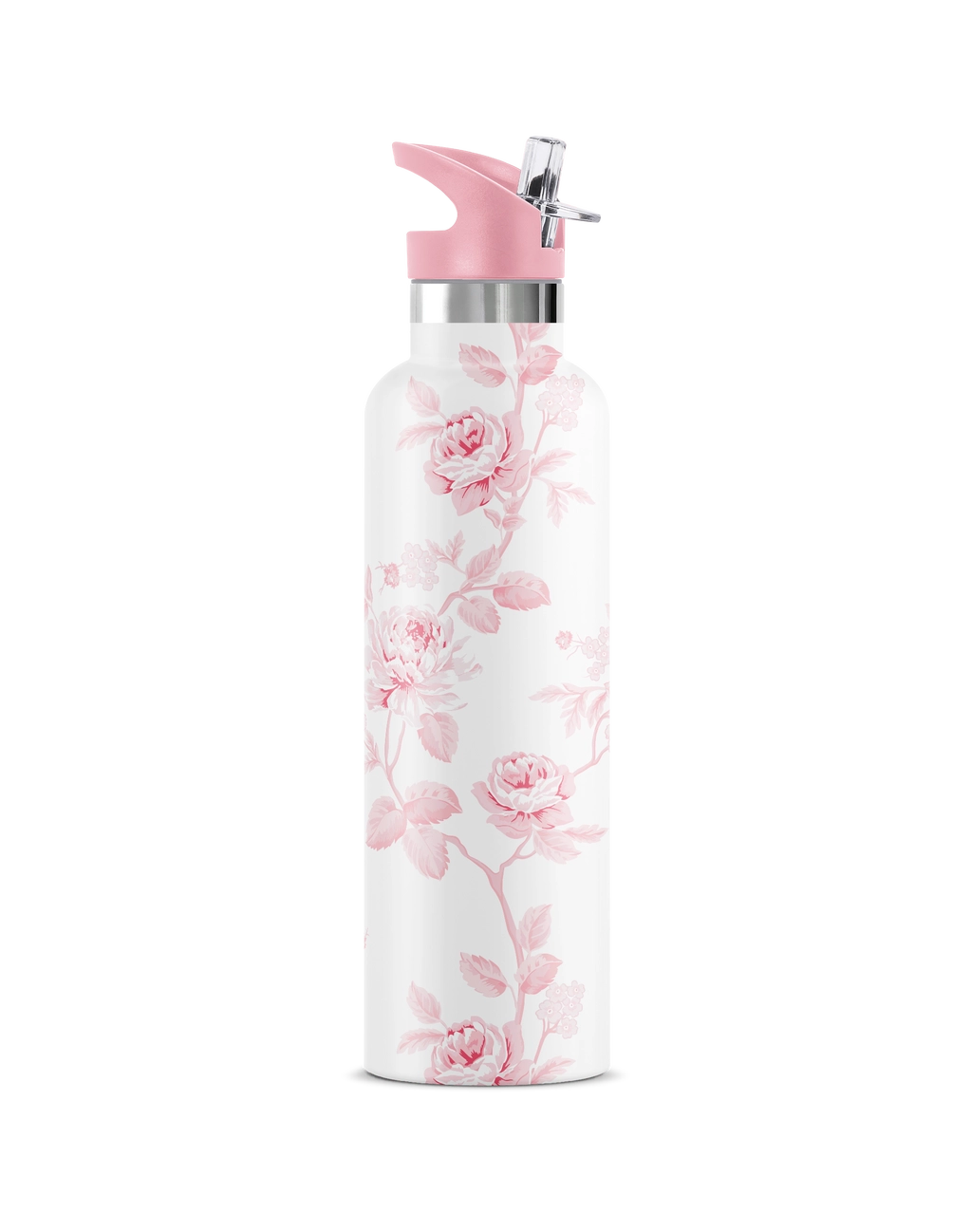 Blush English Rose 25 oz Insulated Water Bottle
