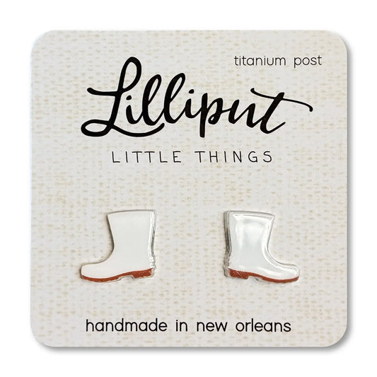 White Shrimp Boots Earrings / Lousiana