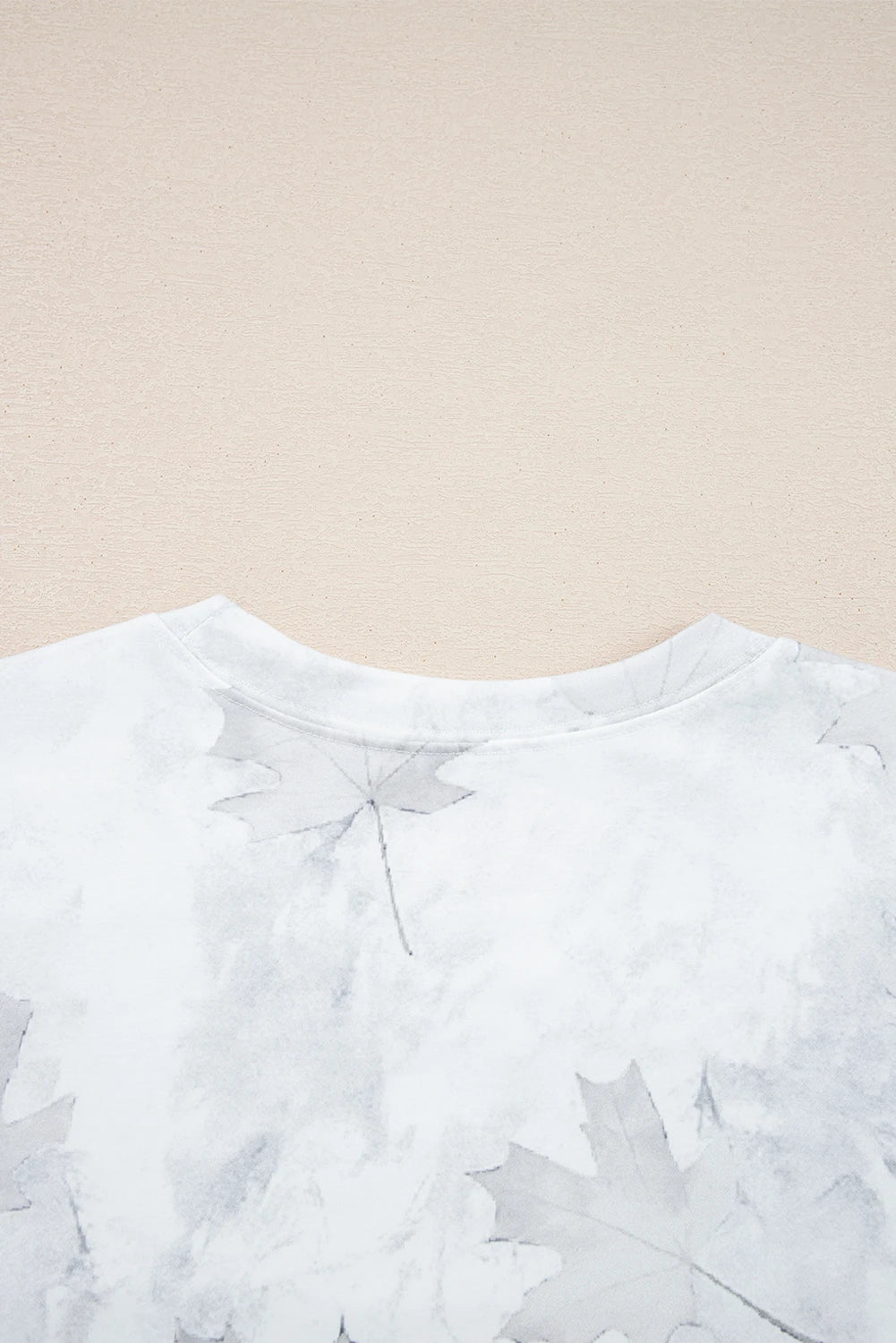 Beige Camo Print Pullover Top and Elastic Waist Casual Short Set