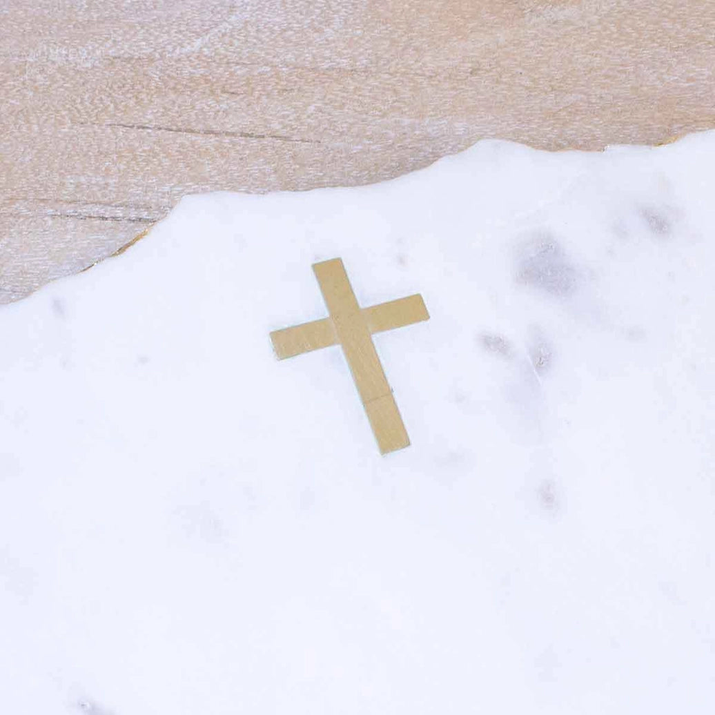 Cross Marble Serving Board White/Gold 9.5x15