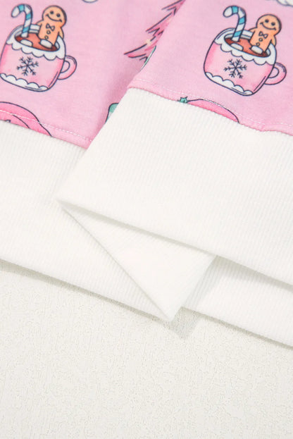 Pink Ho Ho Ho Christmas Fashion Print 2pcs Lounge Short Set