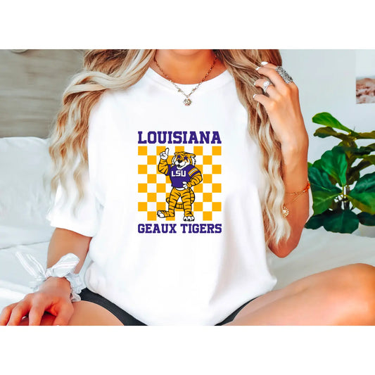 LSU Tigers Checker Graphic Tee