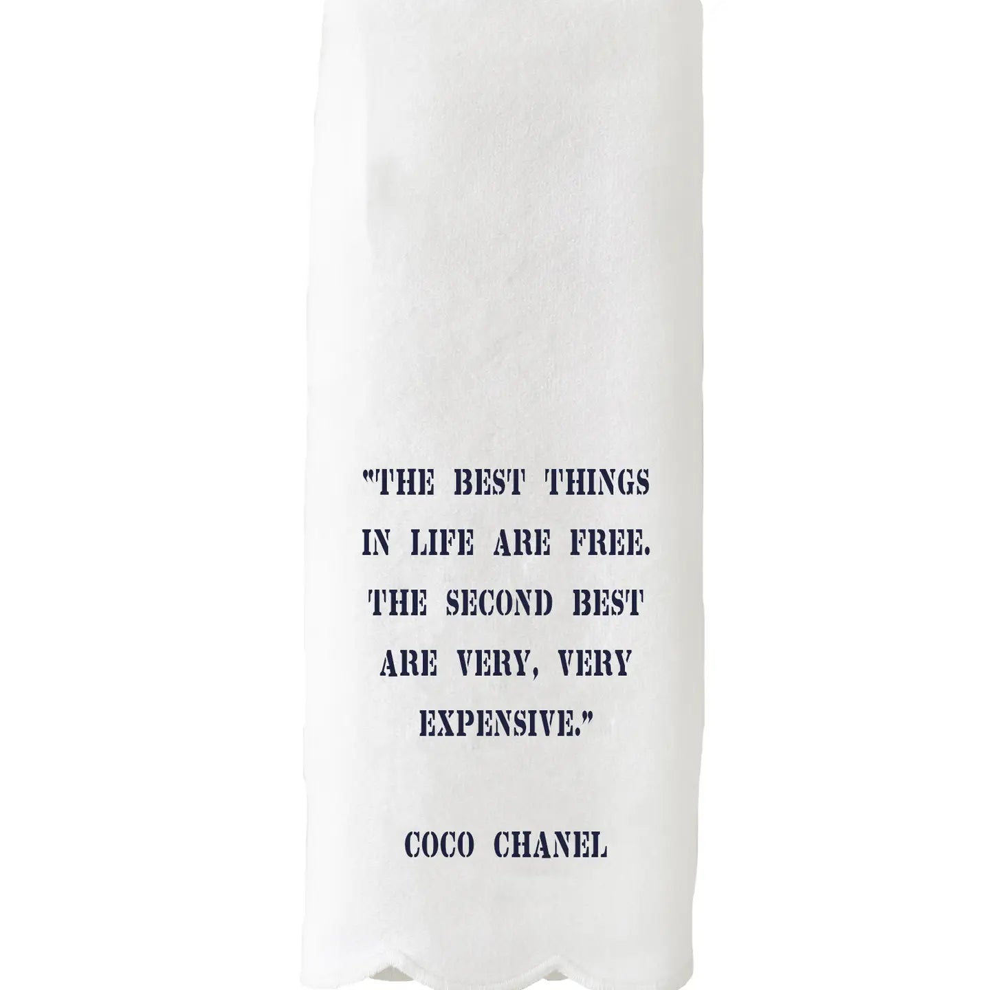 Scalloped Guest Towel - Best Things in Life Are Free