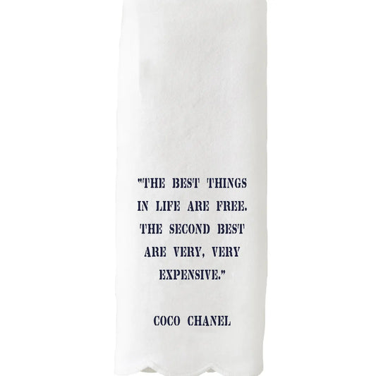 Scalloped Guest Towel - Best Things in Life Are Free