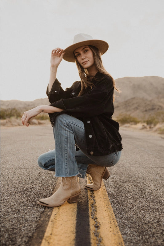 Unisex Vegan Suede Bi-Color Rancher Hats