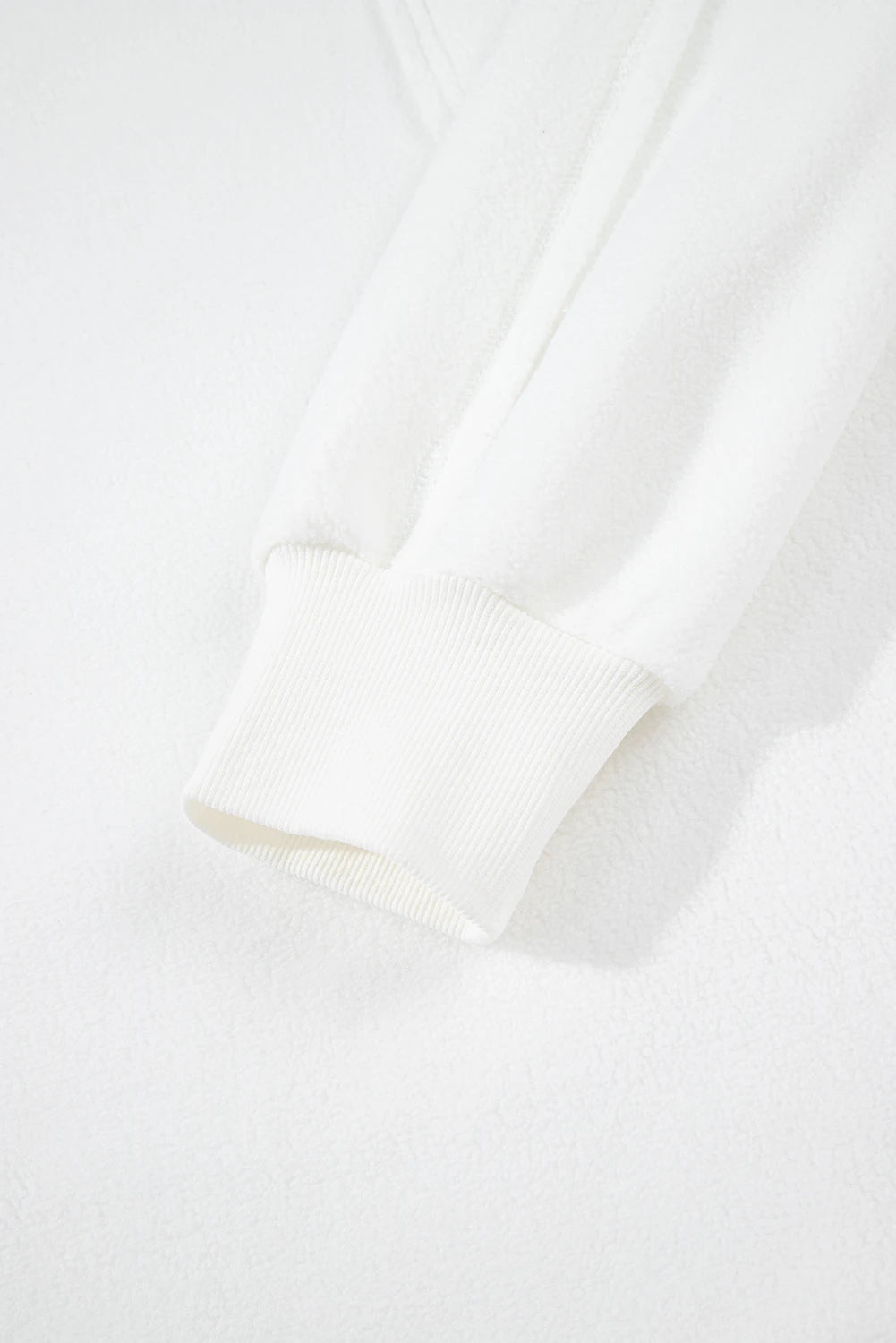 White Exposed Seam Chest Pocket Knit Pullover Sweatshirt