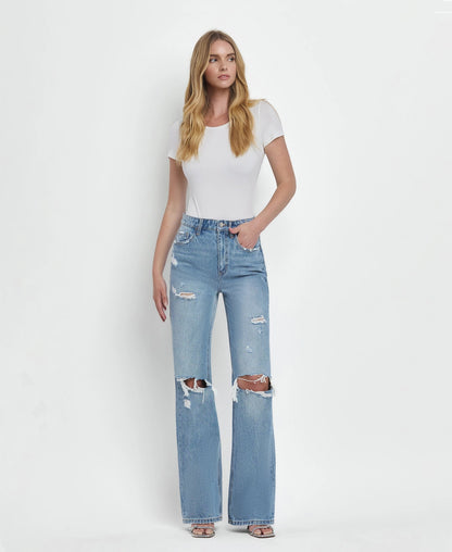 90's Vintage Super High Rise Flare Jeans  **Runs Small**