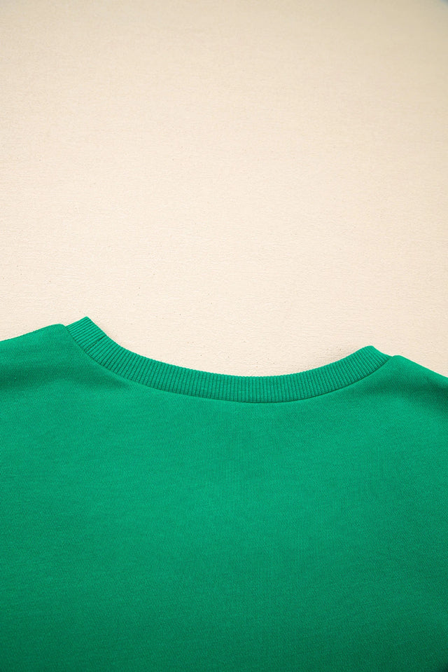 Green HOLLY JOLLY Towel Embroidered Christmas Holiday Sweatshirt