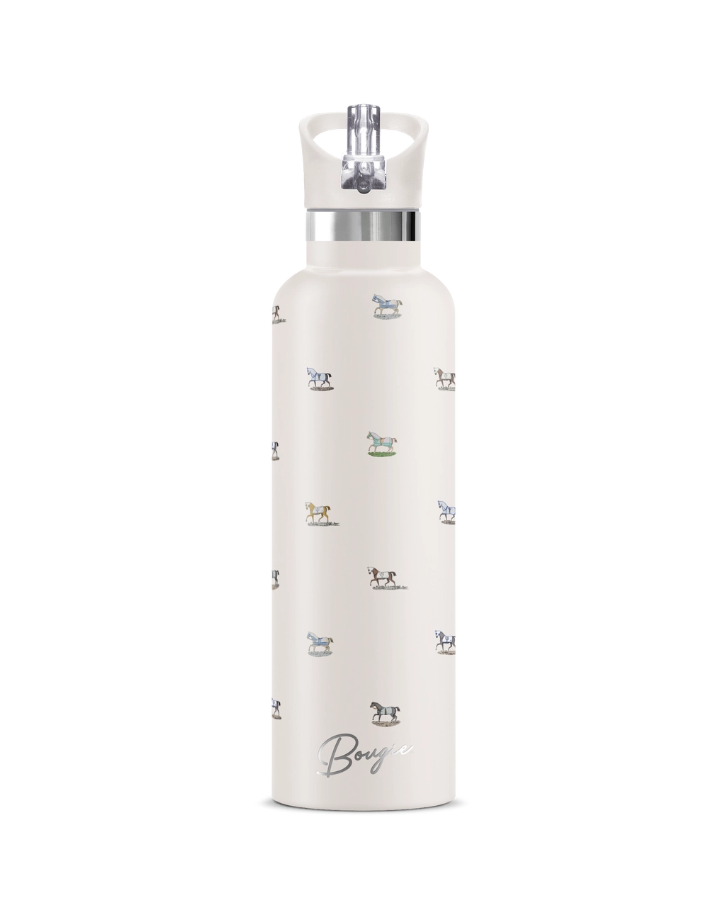 Veredus Ii Horse Motif Insulated Water Bottle 25 oz Cream