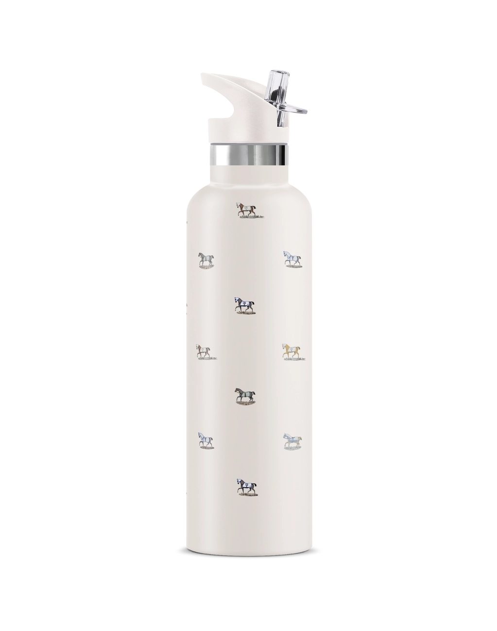 Veredus Ii Horse Motif Insulated Water Bottle 25 oz Cream