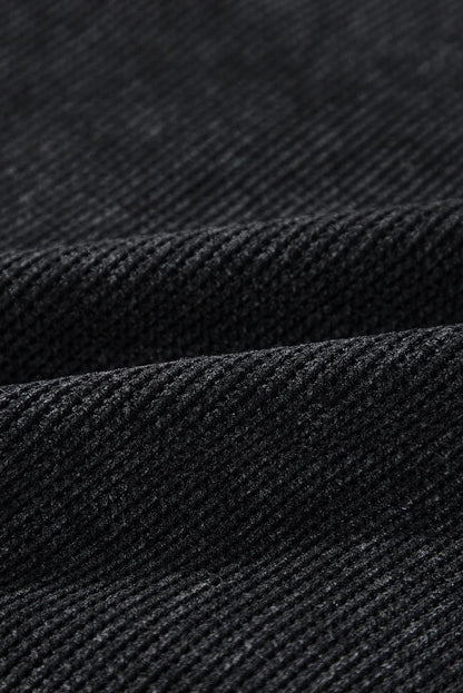 Black MERRY AND BRIGHT Embroidered Corded Sweatshirt