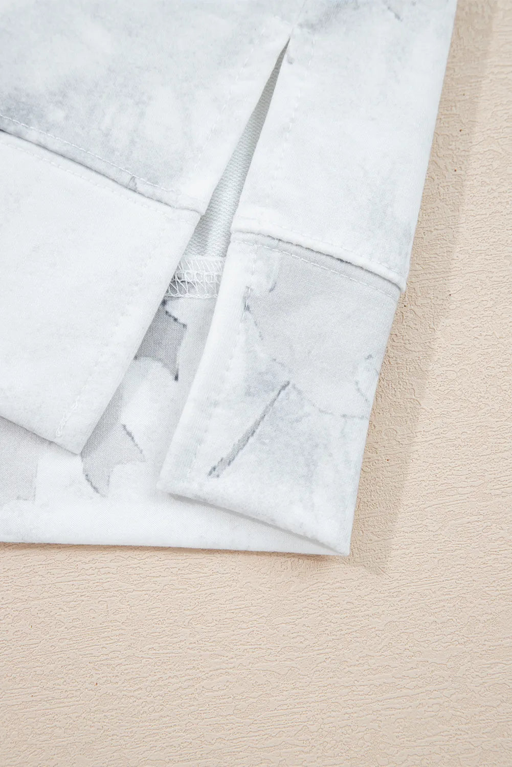 Beige Camo Print Pullover Top and Elastic Waist Casual Short Set