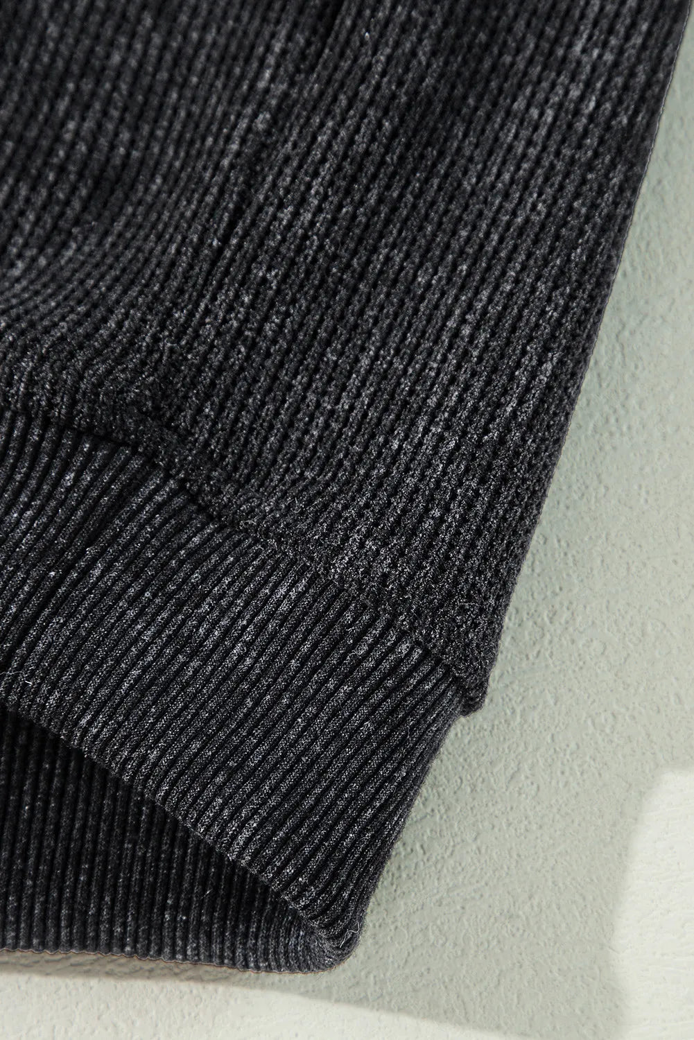 Black MERRY AND BRIGHT Embroidered Corded Sweatshirt